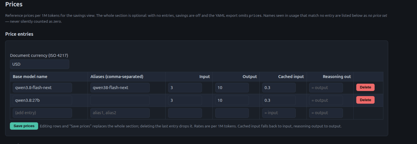 Price config