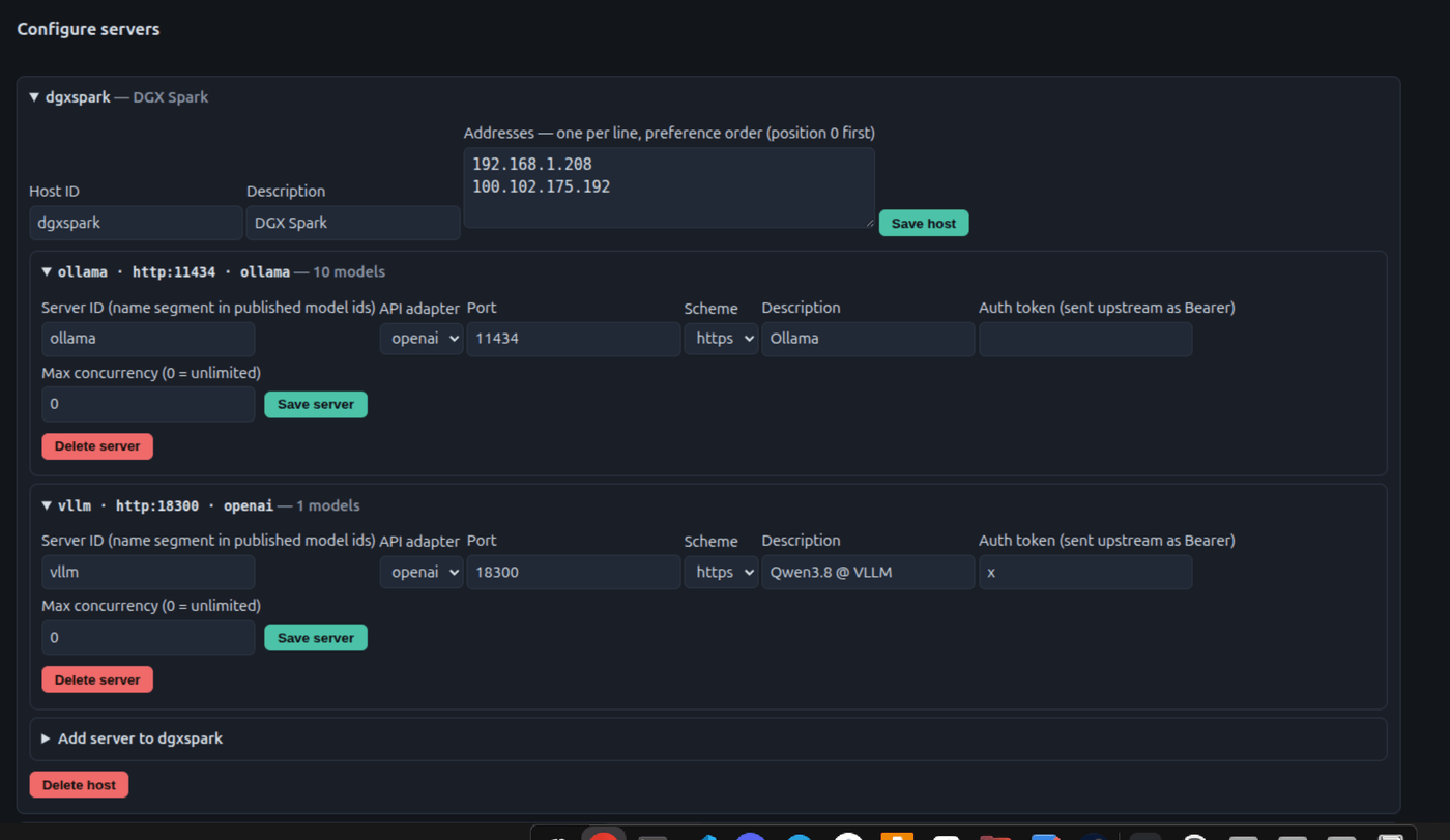 You can set up multiple addresses for each host